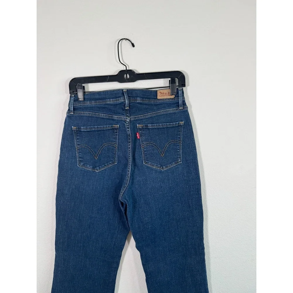 Levi's 512 Perfectly Slimming Bootcut Jeans Women 8M 29x32 Blue Denim Cotton‎
